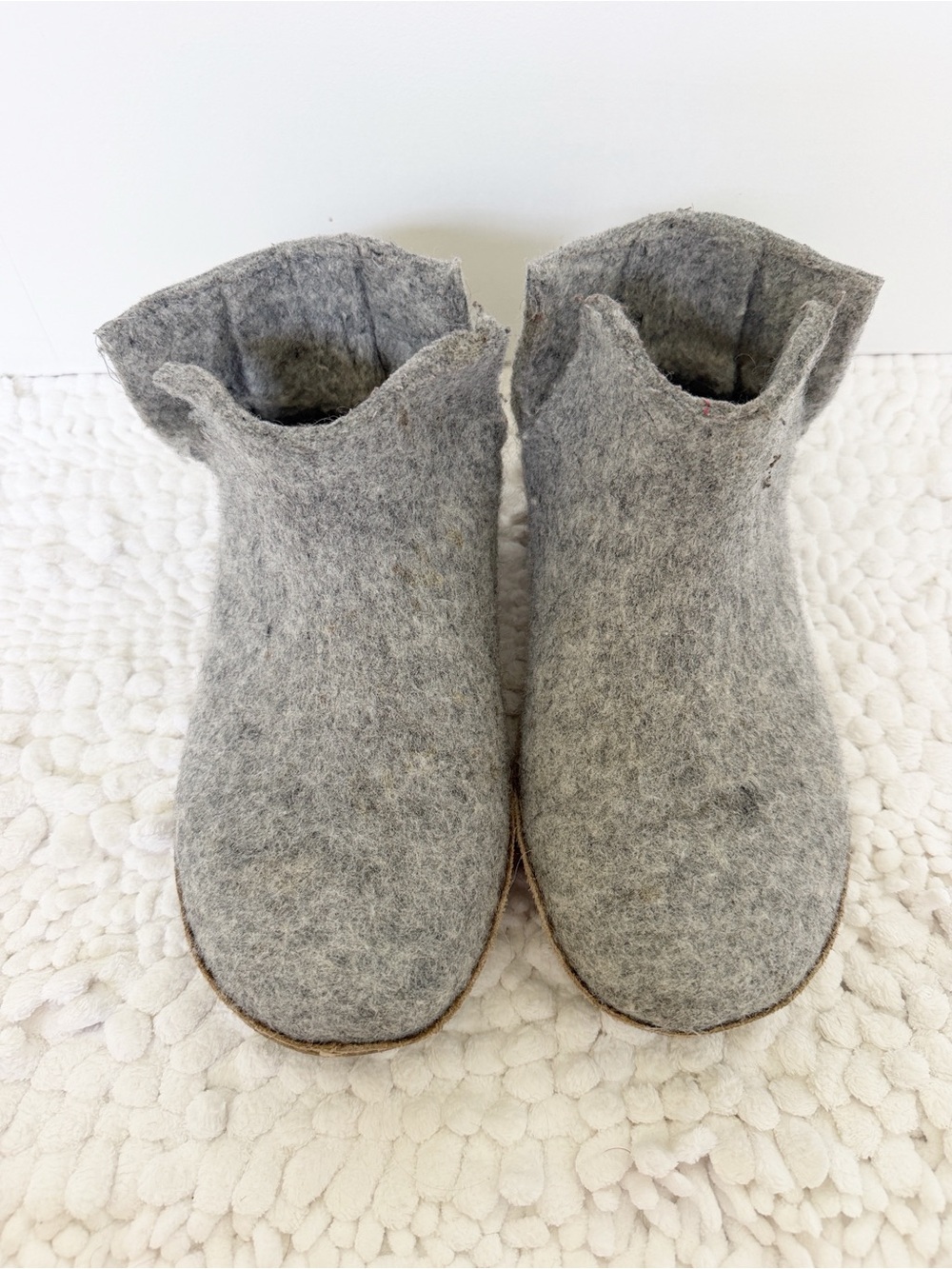 GLERUPS Denmark felted wool slippers grey size 37